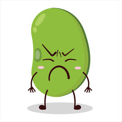cute annoyed expression of mung bean  character