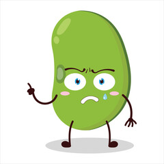 cute weird expression of mung bean  character