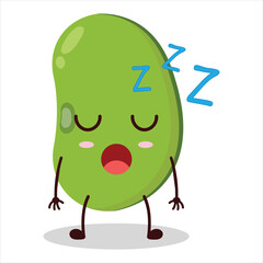 cute rest expression of mung bean  character