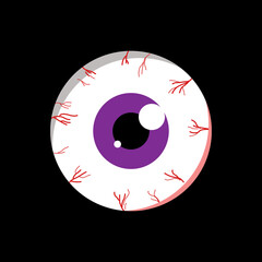 Eye icon. minimalist illustration on a black background. halloween concept.