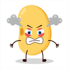 cute furious expression of soy bean character