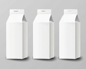 Set of blank packaging boxes, milk, box, container, blank, packaging, plastic, bottle, drink, package, can, pack, carton, food, object, bag, vector, product, beverage, design, liquid, illustration, em