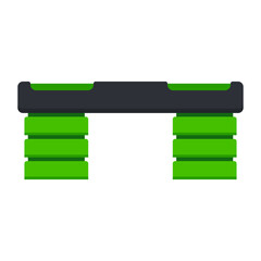 Adjustable step platform vector cartoon illustration isolated on a white background.