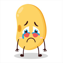 cute cry expression of soy bean character