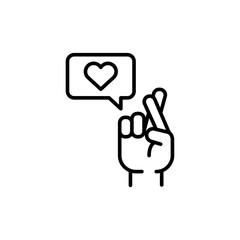 Love sign outline icons, minimalist vector illustration ,simple transparent graphic element .Isolated on white background