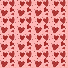 Pink and red hearts seamless pattern repeat pattern background Valentine’s Day