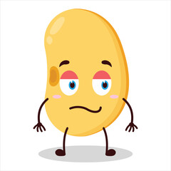 cute silent expression of soy bean character