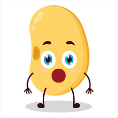 cute shocked expression of soy bean character