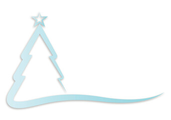 Árbol de navidad azul de trazo de degradado