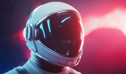 Astronaut Floating in Space Gazing at Earth