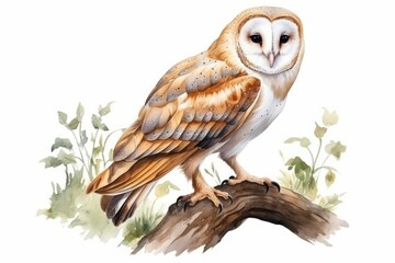 Fototapeta premium Owl animal plant bird.