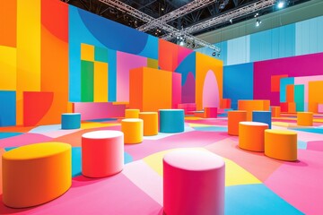 Vibrant colorful installation a journey through artistic expression and design