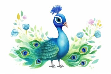 Peacock cartoon animal bird.