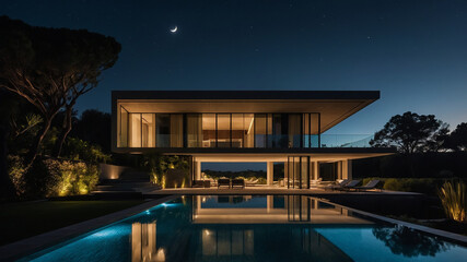 Fototapeta premium swimming pool at night