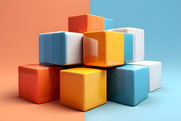 3d render of cubes