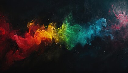 Abstract Colorful Swirls on a Black Background