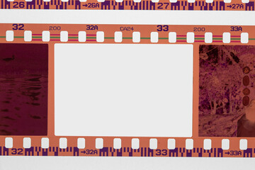 Bangkok, Thailand - January 11, 2024 : (35 mm.) film collections frame.With white space.film camera.