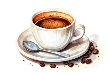 Fototapeta premium Coffee cup saucer drink.