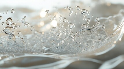 A water bubble actively cleaning fabric fibers, demonstrating the effectiveness of precision textile care.