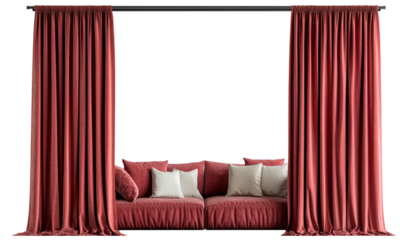 Red curtains cut out