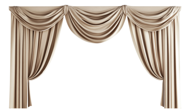 Beige curtains cut out