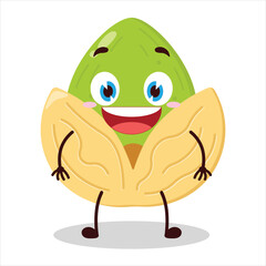 cute happy expression of pistachio character
