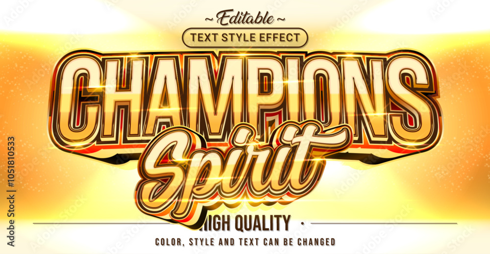 Poster editable text style effect - champions spirit text style theme.