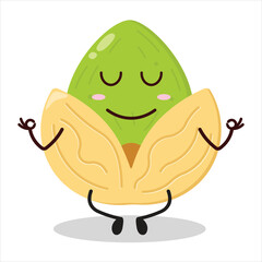 cute yoga expression of pistachio character