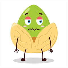 cute nope expression of pistachio character