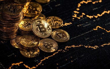 Gold coins and rising inflation chart, representing gold s resilience against financial instability