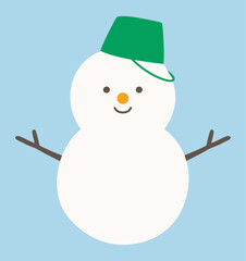 雪だるまベクターイラスト　冬　アイコン　ゆきだるま