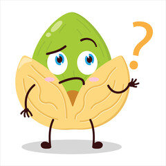 cute curious expression of pistachio character