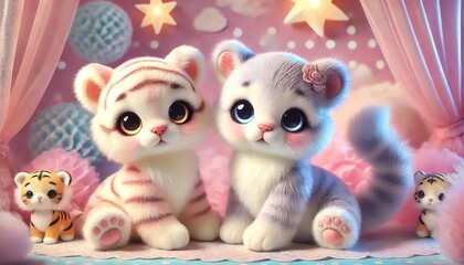 Fototapeta premium Two baby tigers