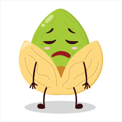 cute tired expression of pistachio character