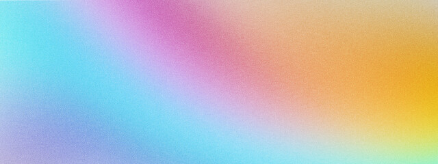 Colorful abstract grainy gradient background vibrant blurry iridescent sunny summer colors smooth grain noise effect wavy texture multicolor banner header cover poster illustration backdrop design