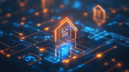 Close-up of a smart thermostat controlling home energy usage