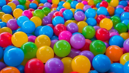 Obraz premium Jump into Fun: Colorful Plastic Ball Pool Adventure - AR 7:4