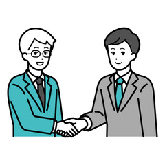 Fototapeta premium Illustration of male business person shaking hands.