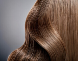 Fototapeta premium close up wunderschönes hell braunes Haar frisch vom Friseur mit welle