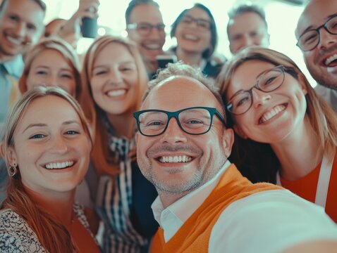 Professional Team Gathering for Photo Op