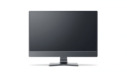 Fototapeta premium Realistic Monitor 24 inch computer monitor display mockup Template For presentation branding, corporate identity, advertising, branding business. 3D rendering isolated with white highlights, png