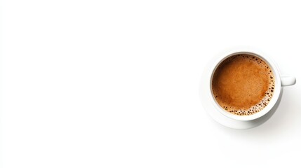 Fototapeta premium Top View Coffee Cup Isolated on White Background