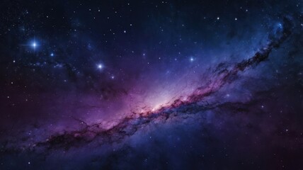 Fototapeta premium A stunning cosmic scene featuring vibrant purple and blue nebulae against a dark starry background, perfect for a space-themed project or website