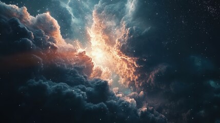 Fototapeta premium Swirling Clouds of Molecular Particles in Space