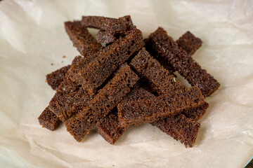 rye bread crackers are crispy on the outside and soft on the inside