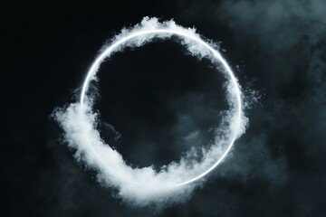 Abstract design of dust explosion frame background. Powder particles sprayed over dark backdrop