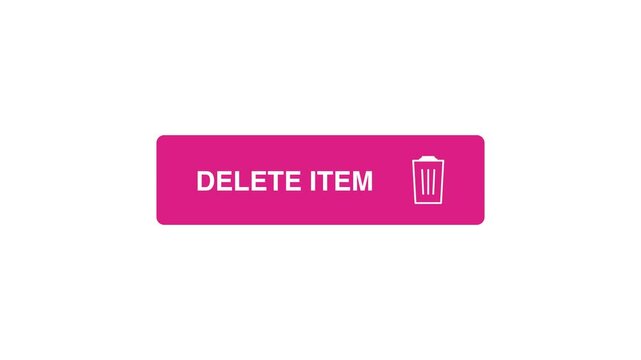 Delete Item Web UI Button 4k Motion Graphics Video Footage with Alpha Channnel