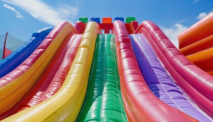Rainbow Rush: The Ultimate Colorful High Inflatable Slider Adventure AR 7:4