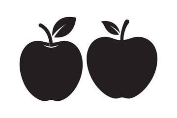 Apple silhouette vector illustration, Apple silhouette vector 