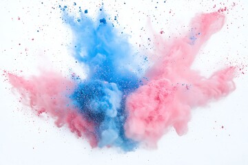 Obraz premium Bright colorful watercolor splash splatter stain brush strokes on white background. Modern vibrant aquarelle spot. Aquarelle explosion on white.